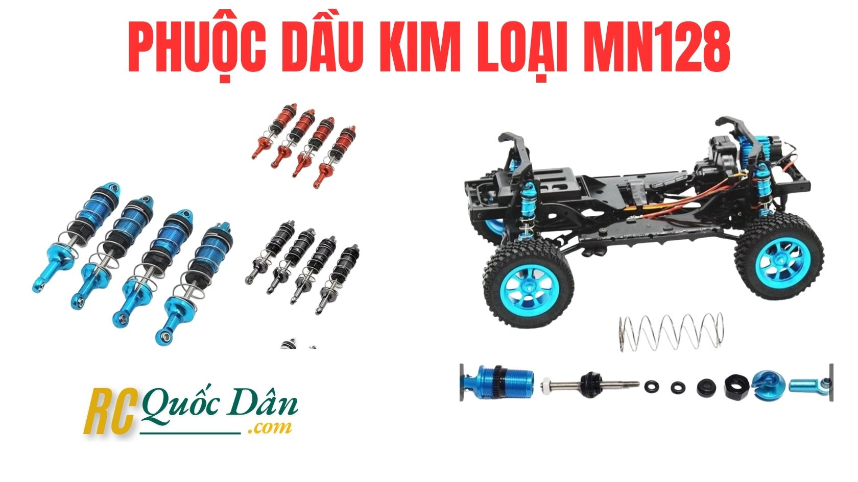 Phuộc dầu kim loại MN128 - Rc Quốc Dân