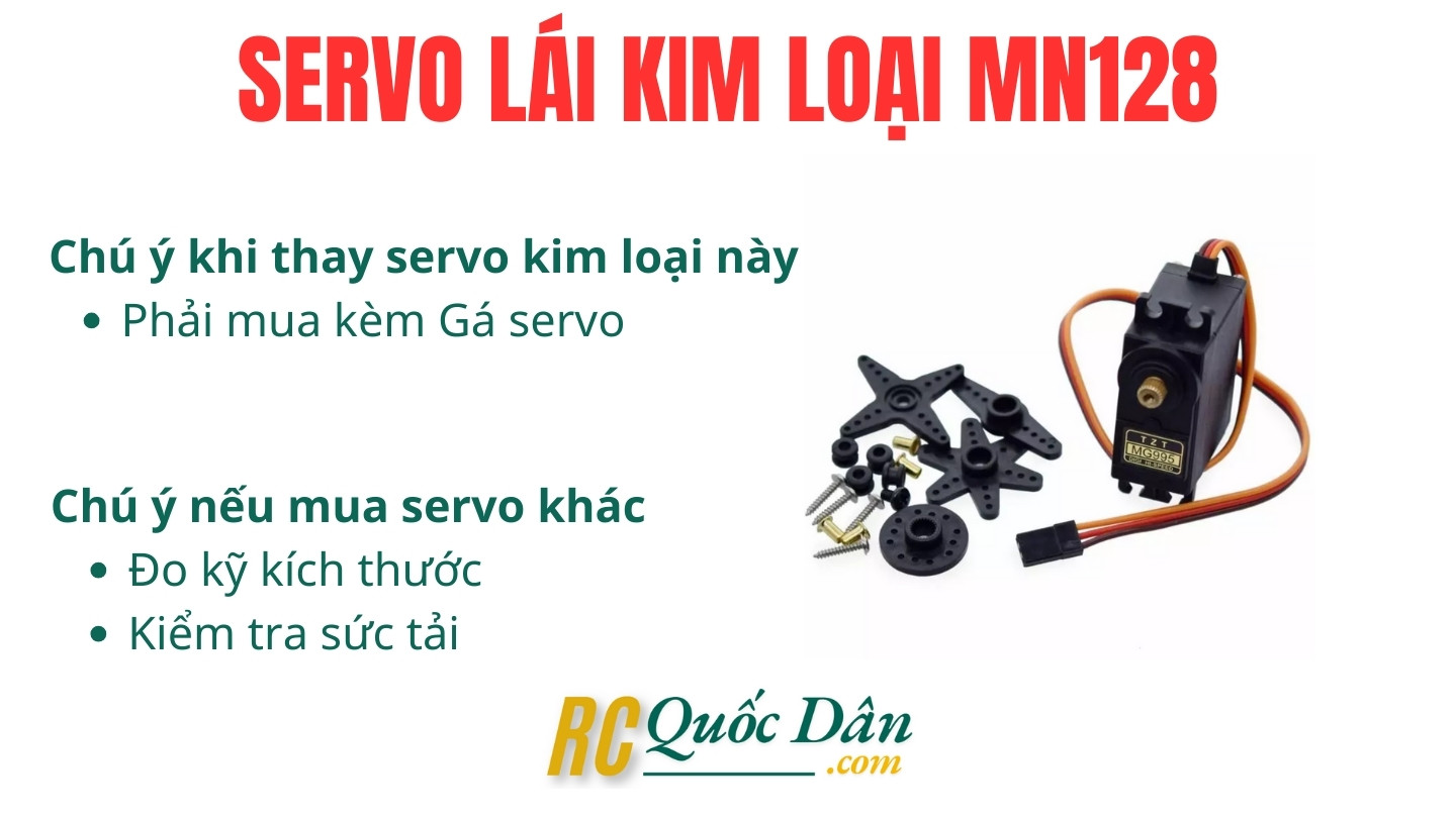 Servo lái kim loại MN128 - RC Quốc Dân